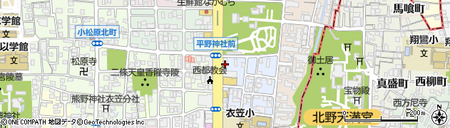 京都府京都市北区平野宮本町周辺の地図