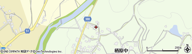 岡山県美作市楢原中367周辺の地図