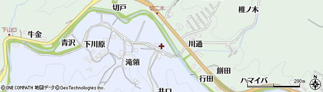 愛知県豊田市下山田代町（井口）周辺の地図