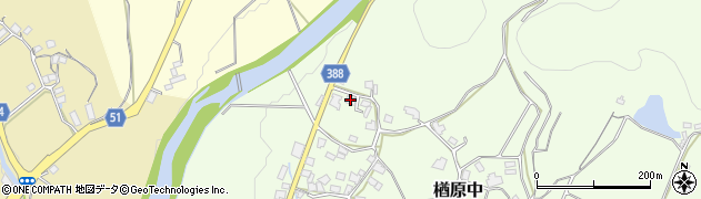 岡山県美作市楢原中940周辺の地図
