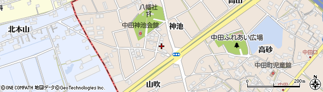 愛知県豊田市中田町神池周辺の地図