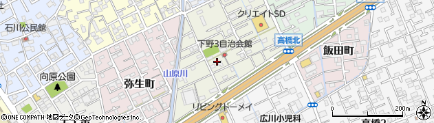 静岡県静岡市清水区下野緑町周辺の地図