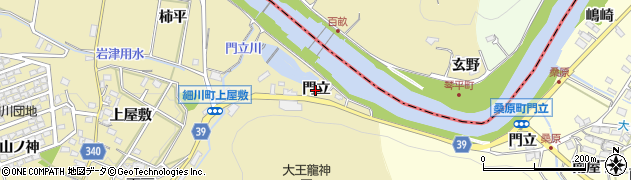愛知県岡崎市細川町（門立）周辺の地図