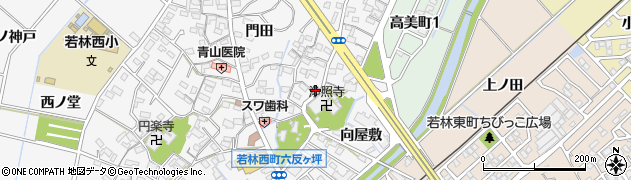 愛知県豊田市若林西町（向屋敷）周辺の地図