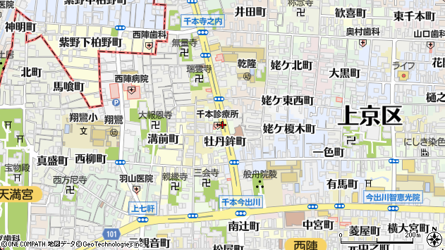 〒602-8475 京都府京都市上京区牡丹鉾町の地図