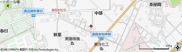 愛知県豊田市高岡本町中部周辺の地図