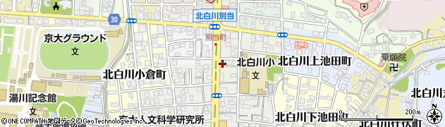 京都府京都市左京区北白川上別当町周辺の地図