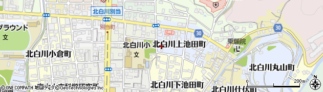 京都府京都市左京区北白川上池田町周辺の地図
