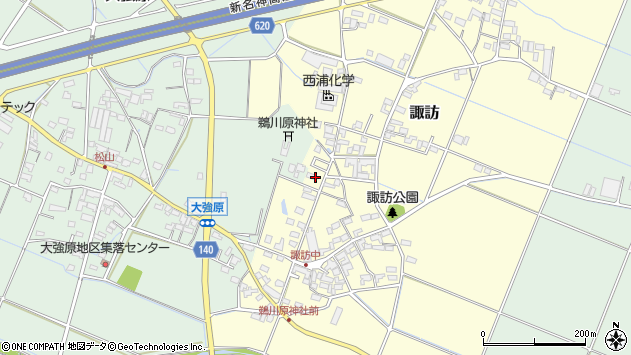 〒510-1223 三重県三重郡菰野町諏訪の地図