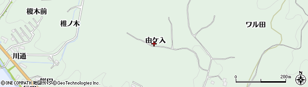 愛知県豊田市花沢町（由ケ入）周辺の地図