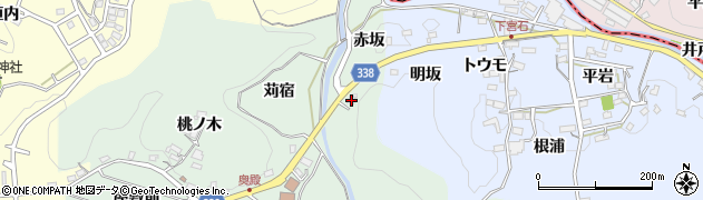 愛知県岡崎市奥殿町（赤坂）周辺の地図