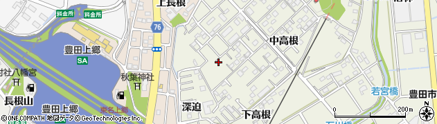 愛知県豊田市鴛鴨町（下高根）周辺の地図