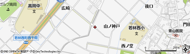 愛知県豊田市若林西町（山ノ神戸）周辺の地図