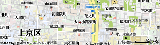 京都府京都市上京区大北小路東町周辺の地図