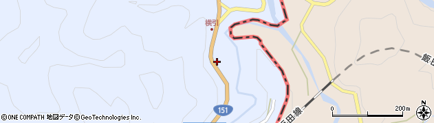愛知県東栄町（北設楽郡）三輪（横引）周辺の地図