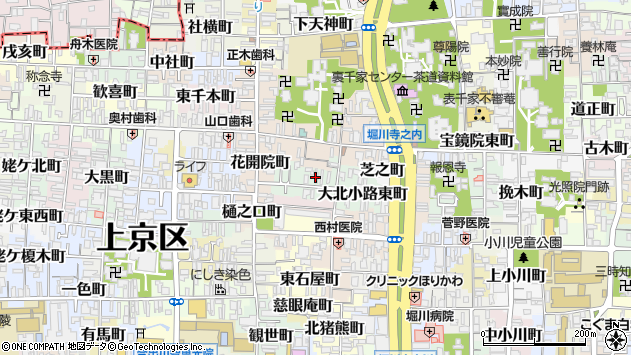 〒602-8414 京都府京都市上京区猪熊通上立売上る西北小路町の地図