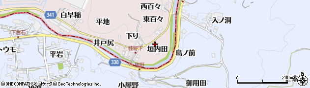 愛知県豊田市桂野町垣内田周辺の地図