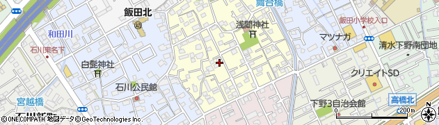静岡県静岡市清水区下野町周辺の地図