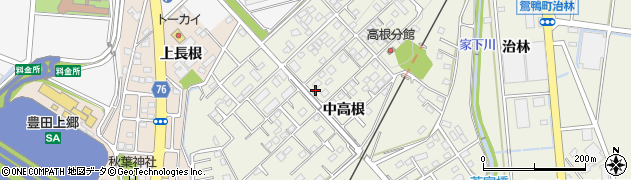 愛知県豊田市鴛鴨町中高根周辺の地図