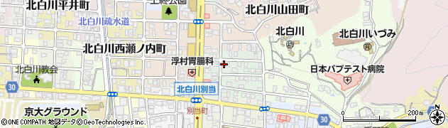 京都府京都市左京区北白川大堂町22周辺の地図