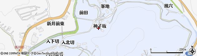 愛知県豊田市田折町（神子坂）周辺の地図