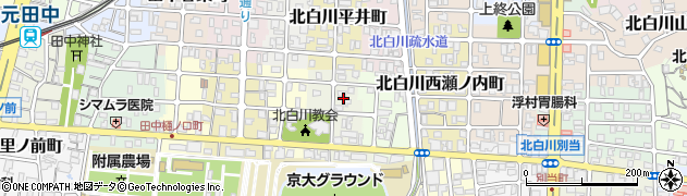 京都府京都市左京区北白川蔦町周辺の地図