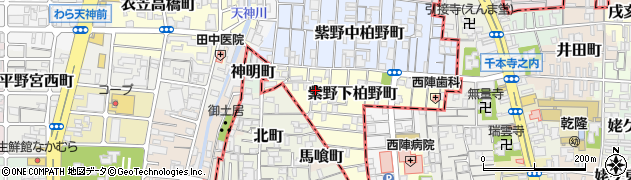 京都府京都市北区紫野下柏野町周辺の地図