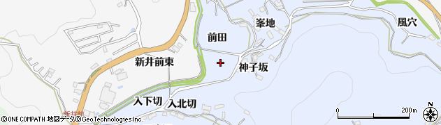 愛知県豊田市田折町前田周辺の地図