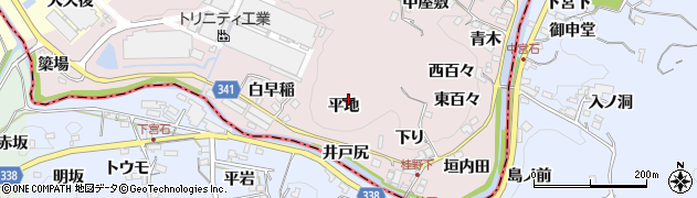 愛知県豊田市桂野町（平地）周辺の地図