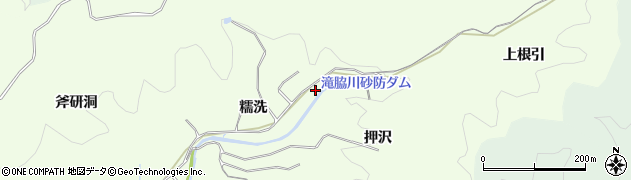 愛知県豊田市滝脇町（下根引）周辺の地図