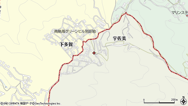 〒413-0111 静岡県伊東市グリーンヒル別荘地の地図