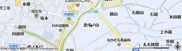 愛知県東海市荒尾町（北中ノ山）周辺の地図
