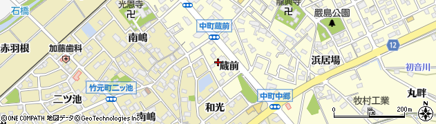 愛知県豊田市中町蔵前周辺の地図