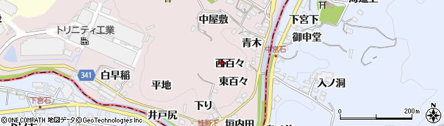 愛知県豊田市桂野町（西百々）周辺の地図