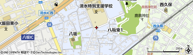 静岡県静岡市清水区八坂東周辺の地図