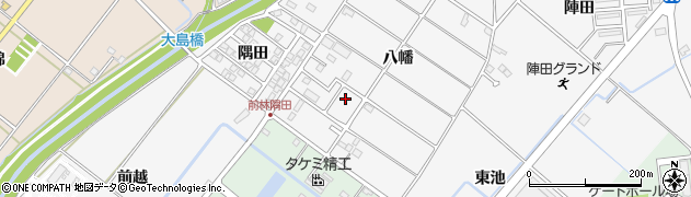 愛知県豊田市前林町（八幡）周辺の地図