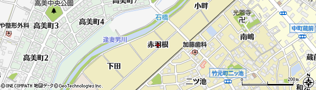 愛知県豊田市竹元町（赤羽根）周辺の地図