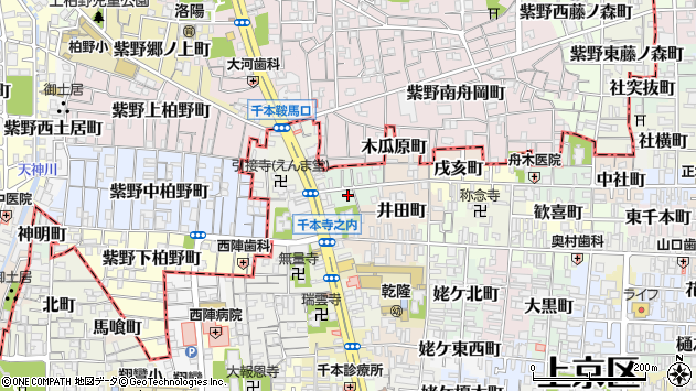 〒602-8308 京都府京都市上京区北玄蕃町の地図
