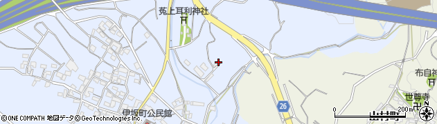 三重県四日市市伊坂町周辺の地図