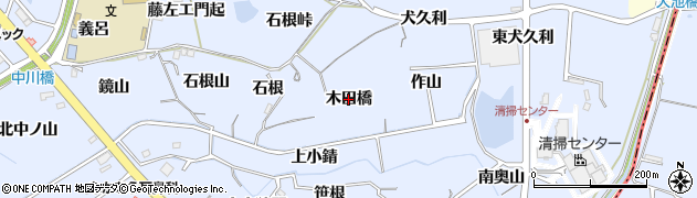愛知県東海市荒尾町（木田橋）周辺の地図