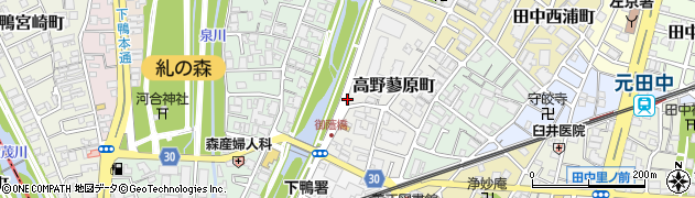 京都府京都市左京区高野蓼原町周辺の地図