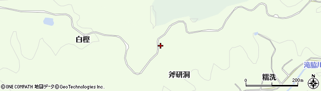 愛知県豊田市滝脇町（斧研洞）周辺の地図
