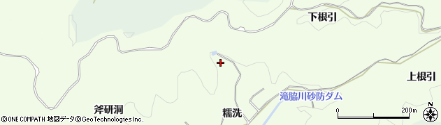 愛知県豊田市滝脇町（糯洗）周辺の地図