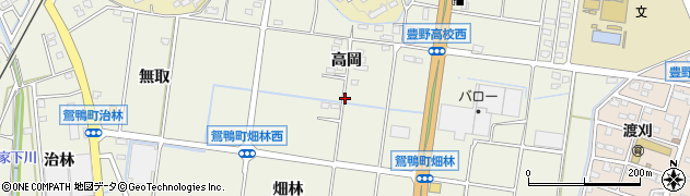 愛知県豊田市鴛鴨町高岡周辺の地図