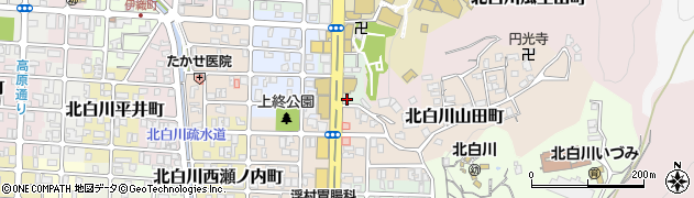 京都府京都市左京区北白川上終町25周辺の地図