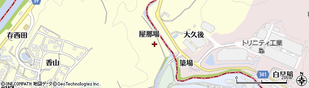 愛知県岡崎市桑原町（屋那場）周辺の地図