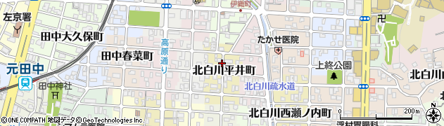 京都府京都市左京区北白川平井町周辺の地図
