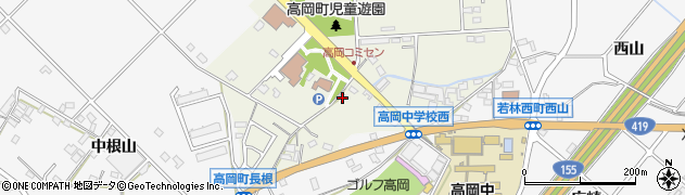 愛知県豊田市高岡町（長根）周辺の地図