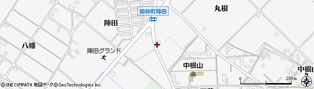 愛知県豊田市前林町（大陣田）周辺の地図
