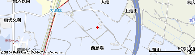 愛知県大府市長草町西忍場周辺の地図
